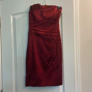 Strapless Burgundy Dress